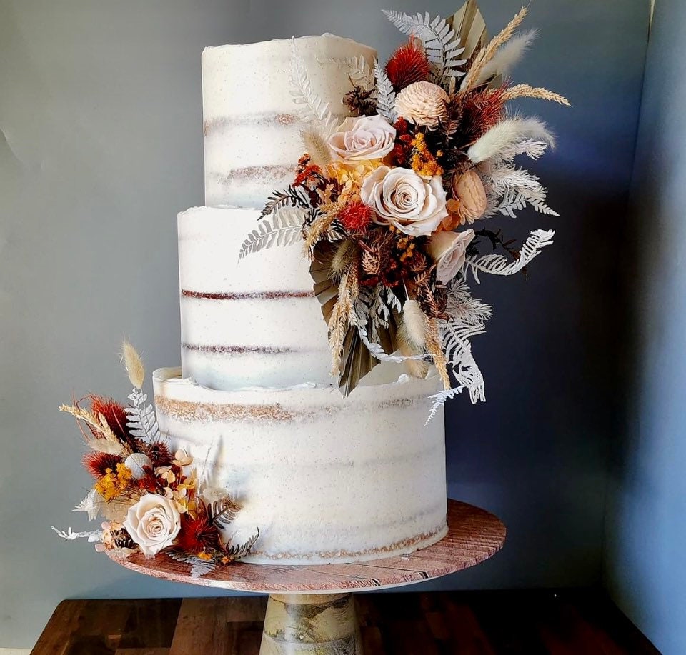 Rustic Wedding Cake Burlap Flower Farmhouse, Southern, Barn