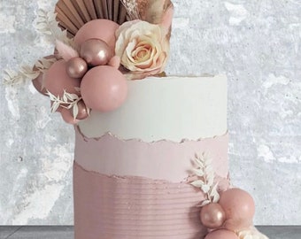 Décoration boule or rose pâle 10/20 vieux rose or rose pour décoration de gâteau DIY - décoration de gâteau d'anniversaire