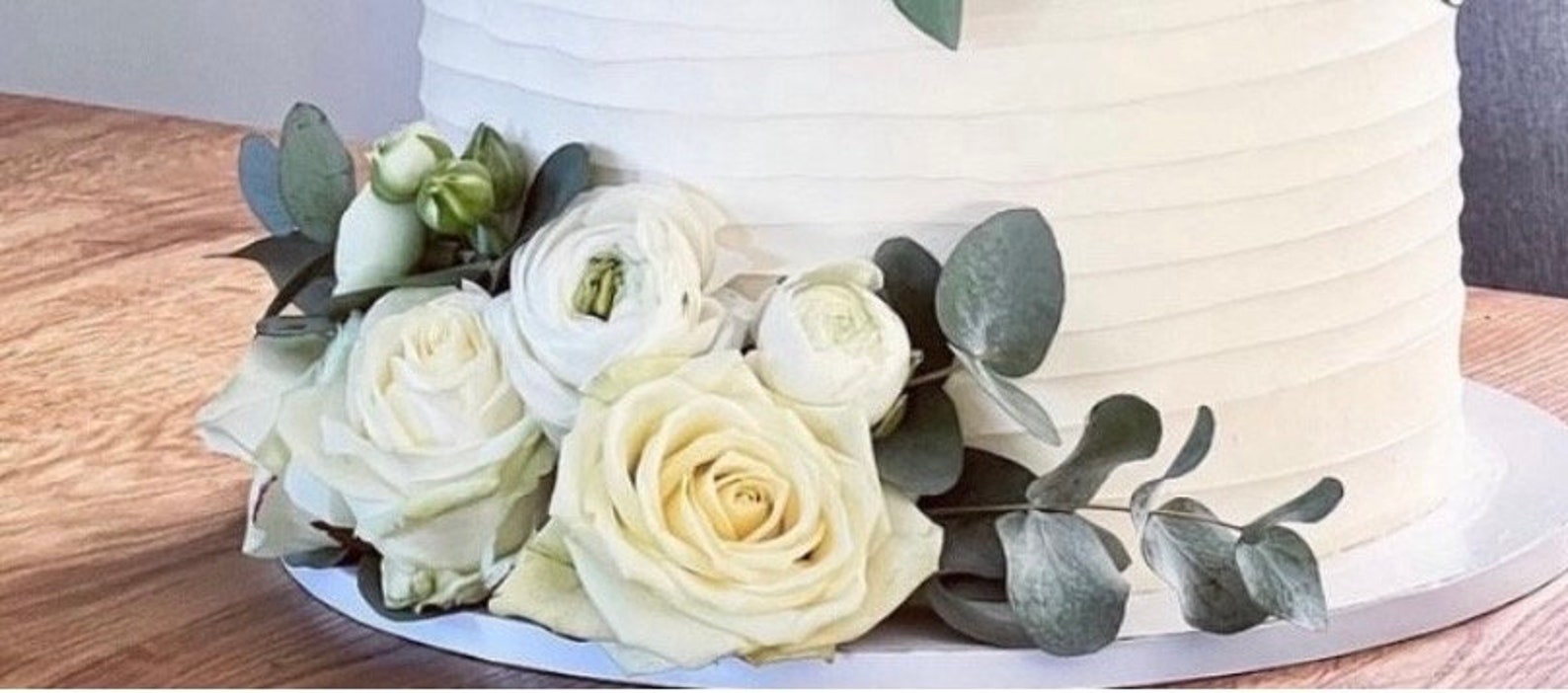 Preserved White Ranunculus Mini Artificial White Ranunculus Rose Preserved Real Eucalyptus Cake ...