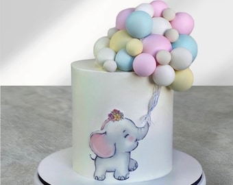 10/20 Pastelkleurige Ball Topper DIY Cake Topper - Verjaardagstaart Decor