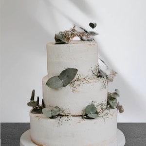 Mini eucalipto conservato con gypsophila essiccata, bouquet di gypsophila, decorazione per torta - Decorazione fai da te per torte - Decorazione floreale per torta - Decorazione verde per torta