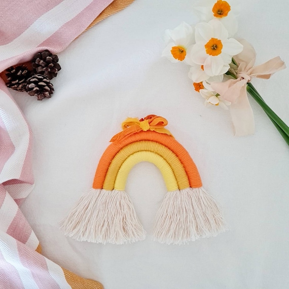 Yellow and orange rainbow hanging | Rainbow home accessories | Nursery & children's bedroom accessories | Boho home decor