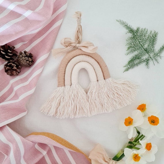 Neutral rainbow hanging | Neutral home accessories | Rainbow wall hanging | Nursery & children's bedroom accessories | Boho home decor
