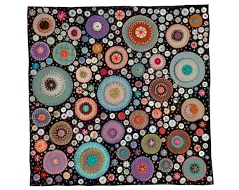Buttoned Memory - Frameable Penny Rug Art – Folk Art Wool Wall Hanging