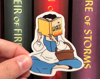 Fourth Wing Belle Sticker – Bookish Vinyl Sticker, Dragon Fantasy Reader Gift, Violet Sorrengail Inspired Decal
