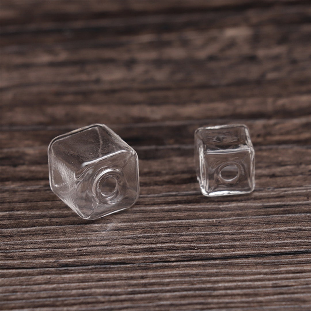 10PCS Small Square Glass Bottlewithout Corkfashion DIY Handmade Jewelry ...