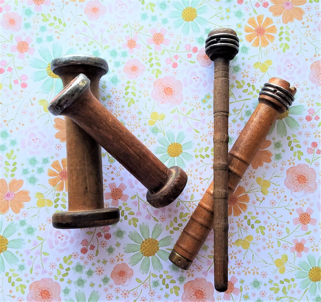 Large Vintage Wooden Bobbins Spindles Two Styles to Choose Etsy