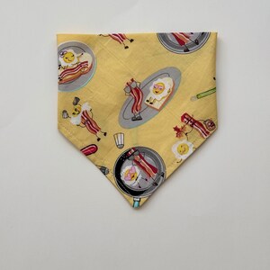 Eggs and Bacon Dog Pet Bandana, Dog Scarf, Pet Accessories, CopepSewing
