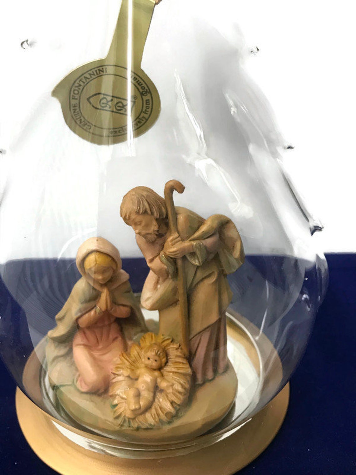 Fontanini Hand Blown Glass Christmas Ornament Holy Family Etsy