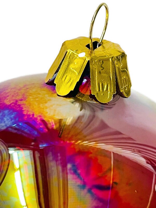 Iridescent Hand Blown Art Large Glass Ball Christmas Etsy