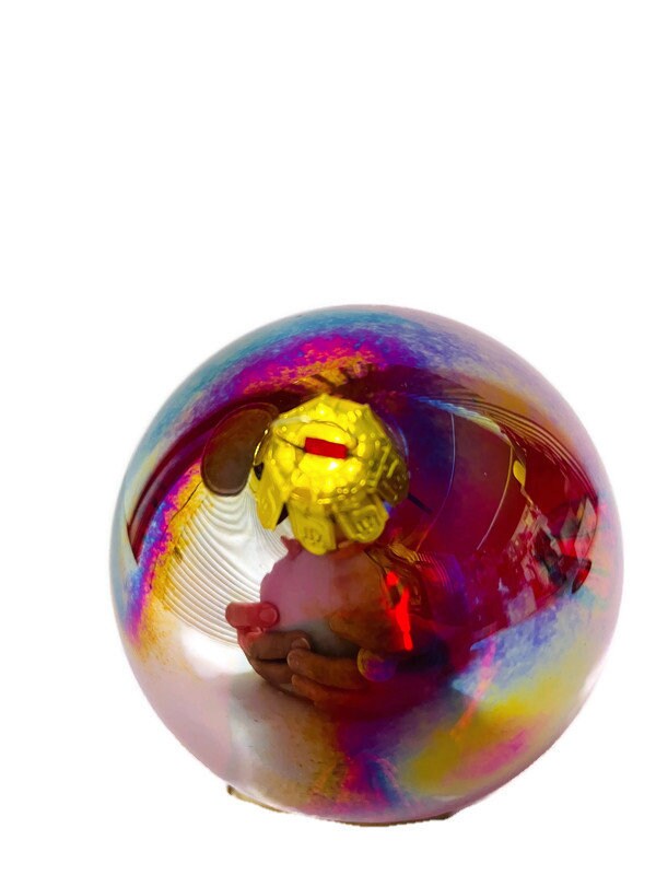 Iridescent Hand Blown Art Large Glass Ball Christmas Etsy