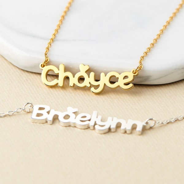 Niece Neacklace Gifts, Name Necklace For Kids, Birthday Gift For Tween Girl, Little Girl Necklace, Children Jewelry, Toddler Necklace