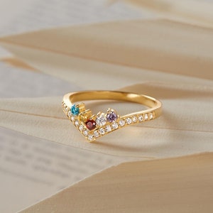 Mom Birthstone Ring, Mom Jewelry Gift, Kids Birthstone Jewelry, Gift For Mom, Birthstone Ring, Mom Ring