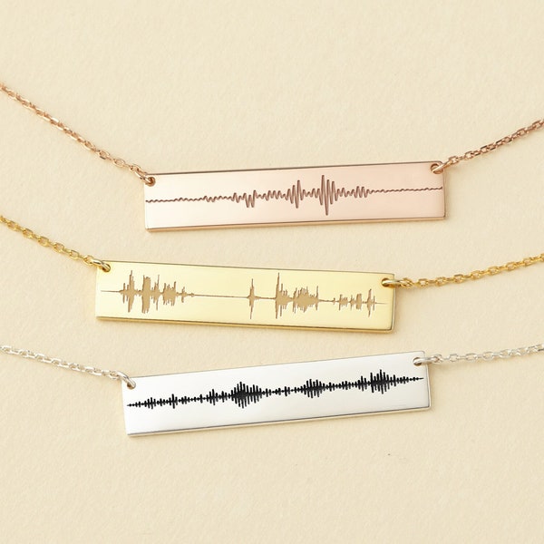 Sound Wave Necklace, Necklace Gift For Pregnant Mom, Baby Heartbeat, Voice Wave Necklace, Song Wave Engraving Necklace, Recording Jewelry