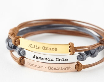 Mom Bracelet With Kids Names, Personalized Name Bracelet Gift Mother, Kids Names Bracelet Leather, Mother's Day Gift