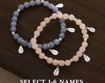 Grandma Bracelet With Grandkids Names, Custom Name Beaded Bracelet For Nana, Birthday Gifts For Nanny, Grandma Jewelry, Grandmother Gift