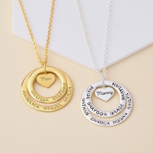 Kids Names Necklace For Mom, Sliver Jewelry For Mom, Gold Moms Jewelry, Mother Of 3 4 5 6 7 8 9, Mom Birthday Gift