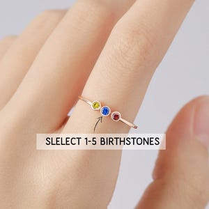 Multi-Birthstone Ring, Mom Ring, Personalized Mother Jewelry, Children Birthstone Ring, Birthstone Jewelry, Birthday Gift for Mom