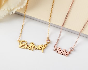 Kids Name Neckalce, Tween Necklace With Birthstone, Name Jewelry For Girl, Toddler Birthday Personalized Necklace, Granddaughter Gift