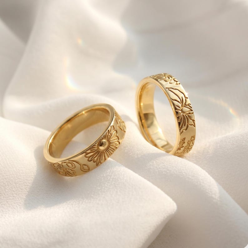Yfmlm Rigs Personalized Birth Flower Ring for Grandma, Floral Ring, Custom ...