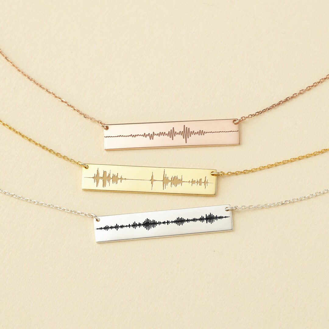 Sound Wave Necklace, Necklace Gift for Pregnant Mom, Baby Heartbeat