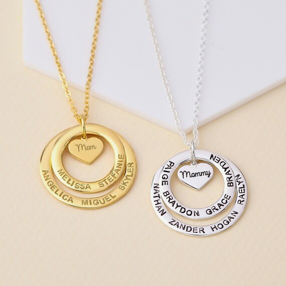Kids Names Necklace for Mom Mother Jewelry 925 Sterling Silver