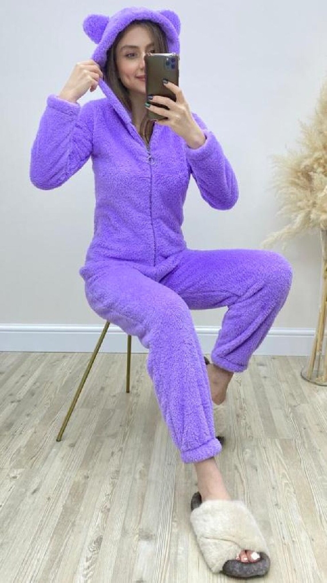 Soft Cotton Fluffy Jumpsuit Pajamas Meow pjs Long Pajama Etsy