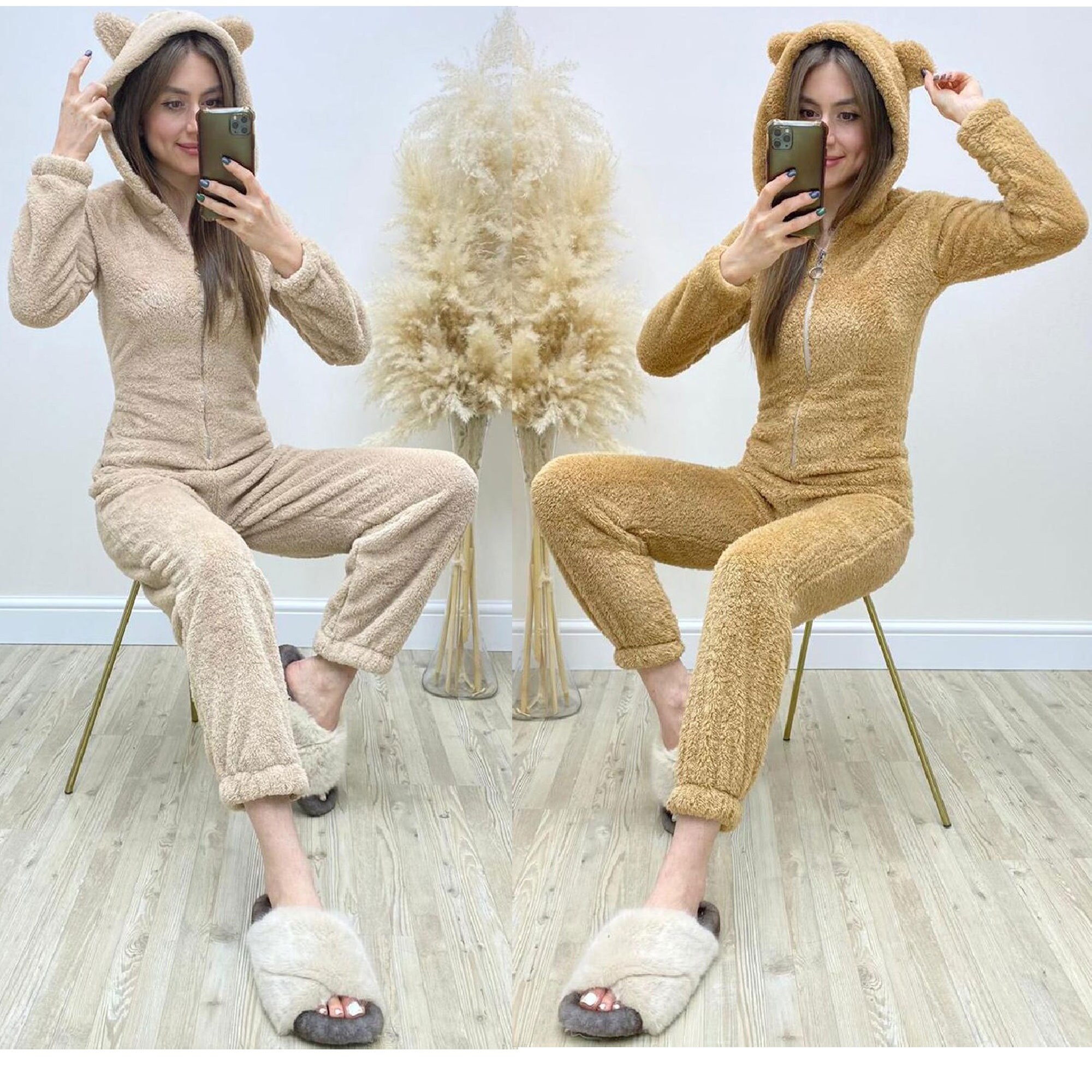 Soft Cotton Fluffy Jumpsuit Pajamas Meow pjs Long Pajama Etsy