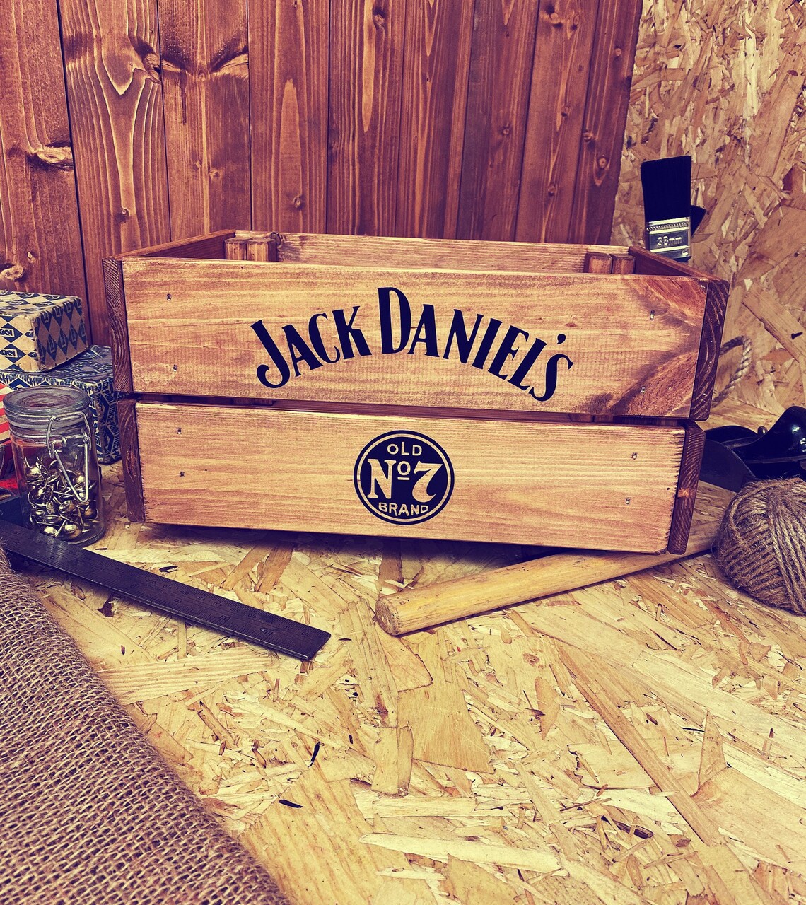 Jack Daniels Whiskey Rustic & Vintage Style Wooden Crate Etsy