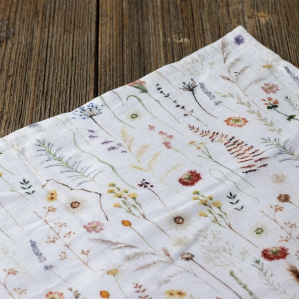 Muslin towel - God is blooming, doublegauze, 100% cotton, kitchenware