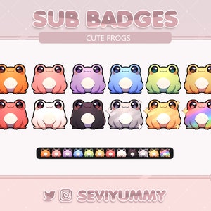 12 Twitch Sub Badges | Frogs | Animal | Kawaii | Cute | Stream