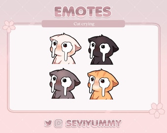 Crying Cat Emote: Kawaii Kitty for Twitch/Discord