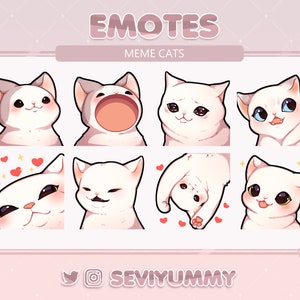 Meme Cat Emotes (Twitch/Discord) - Kawaii - Kitty - Neko - Funny