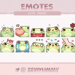 Cute Frog Emotes (Twitch/Discord) - Kawaii - Animal