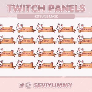 20 Twitch Panels | Kitsune Mask | Japan | Pretty | Japanese | Cute