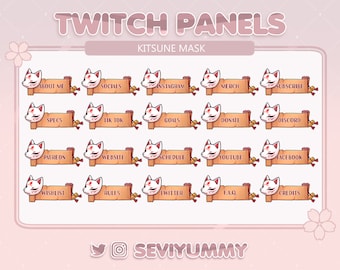 20 Twitch Panels | Kitsune Maske | Japan | Hübsche | Japanische | Niedlich