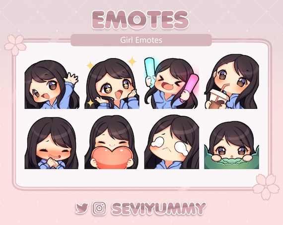 Cute Chibi Twitch discord Emotes for Streamer by priambodoagung on