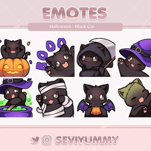 ハロウィン黒猫エモート（Twitch/Discord） - かわいい - 子猫 - ネコ - 不気味