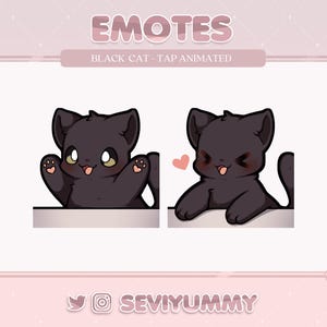 アニメーションタップ黒猫エモート（Twitch/Discord） - かわいい - 子猫 - 猫 - かわいい