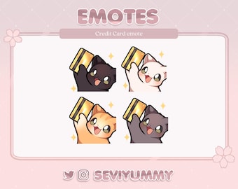 Credit card Cat Emote: Kawaii Kitty for Twitch/Discord