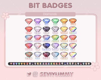 Diamond Twitch Bit Badges: Cute Stream Badges (Digital Download)