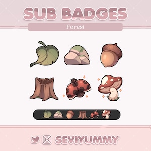 6 emblemas de inscrição do Twitch | Floresta | Natureza | Bonito | Estética | Bonito | Fluxo