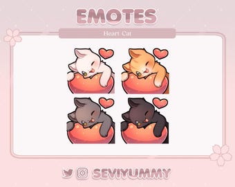 Heart Cat Emote: Kawaii Kitty for Twitch/Discord