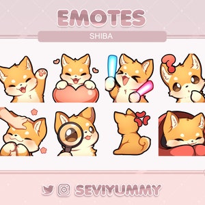 Cute Shiba Dog Emotes (Twitch/Discord) - Kawaii - Animal