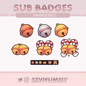 Kawaii Japanese Bells Twitch Sub Badges (Digital Download)