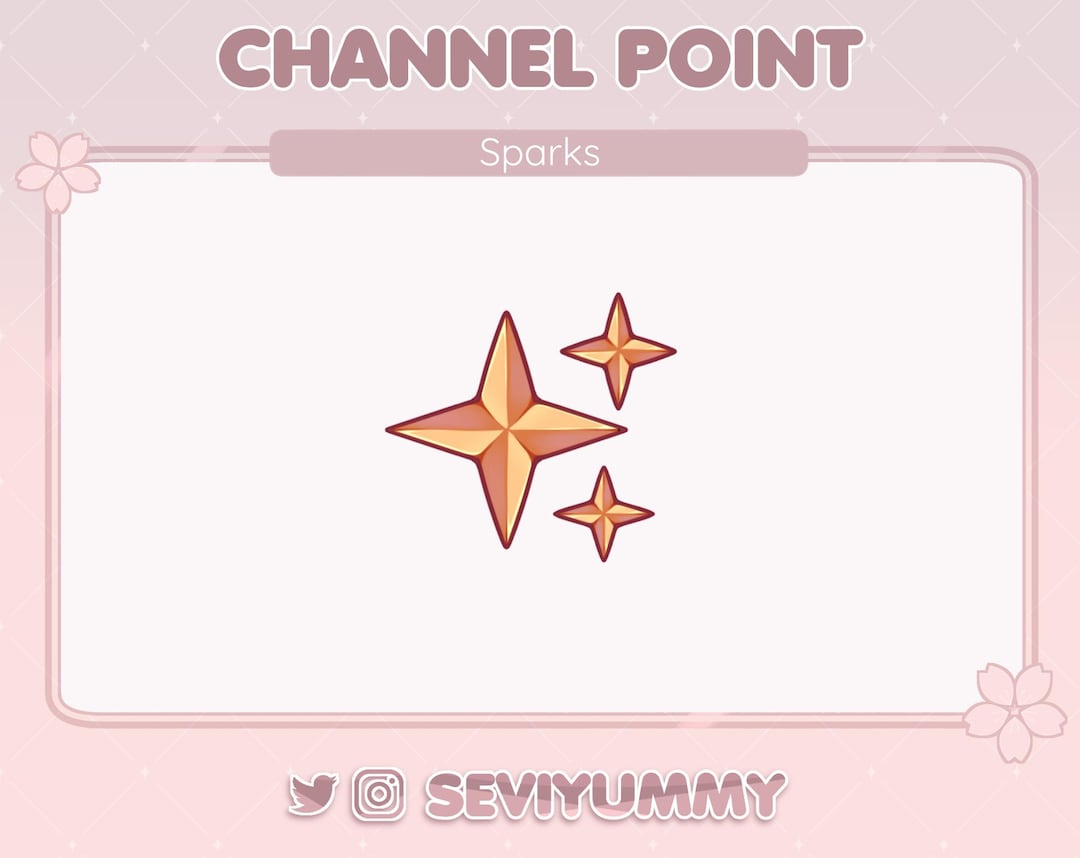 Sparks Channel Point: Kawaii Twitch Stream Overlay (digital Download ...