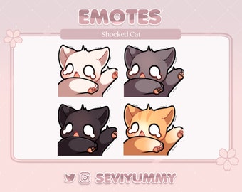 Shocked cat emote (Twitch/Discord) - Kawaii - Kitty - Neko - Cute