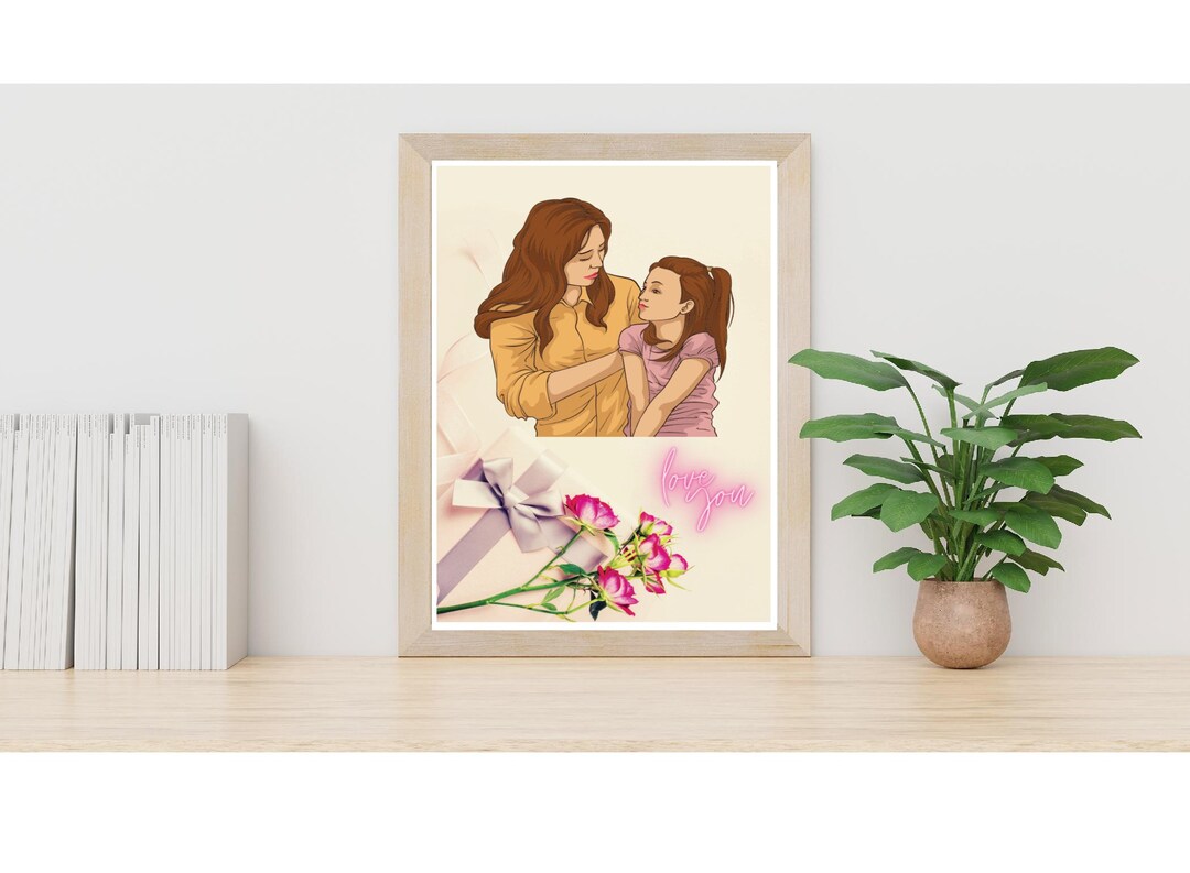 Mother and Daughter Wall Art, Mom and Daughter Personalized Print