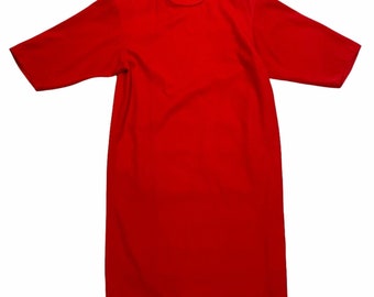 Gianfranco Ferre Short Sleeve Tunic Dress | Vintage High Wnd Designer Red VTG