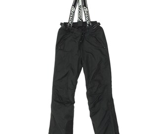 Anzi Besson Boys Black Ski Salopettes | Vintage Kids Winter Sports Snow Pants